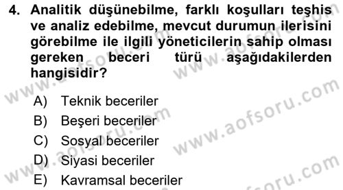 Sosyal Hizmet Yönetimi Dersi 2025 - 2026 Yılı (Vize) Ara Sınav Soruları 4. Soru