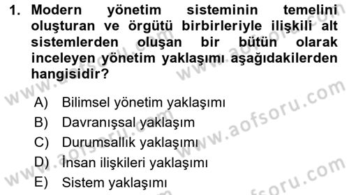 Sosyal Hizmet Yönetimi Dersi 2025 - 2026 Yılı (Final) Dönem Sonu Sınav Soruları 1. Soru