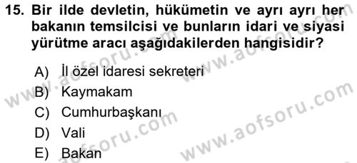 Sosyal Hizmet Yönetimi Dersi 2025 - 2026 Yılı (Final) Dönem Sonu Sınav Soruları 15. Soru
