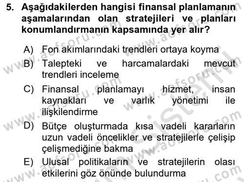Sosyal Hizmet Yönetimi Dersi 2025 - 2026 Yılı (Final) Dönem Sonu Sınav Soruları 5. Soru