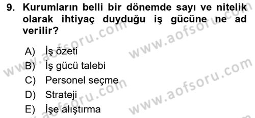 Sosyal Hizmet Yönetimi Dersi 2025 - 2026 Yılı (Final) Dönem Sonu Sınav Soruları 9. Soru
