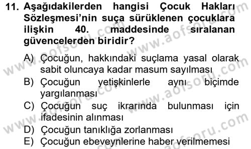 Sosyal Hizmet Mevzuatı Dersi 2012 - 2013 Yılı (Final) Dönem Sonu Sınav Soruları 11. Soru