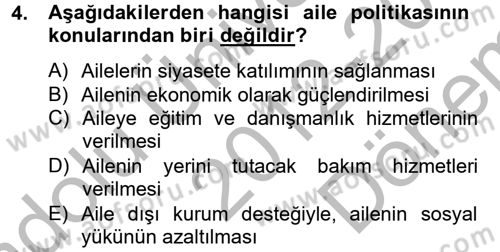 Sosyal Hizmet Mevzuatı Dersi 2012 - 2013 Yılı (Final) Dönem Sonu Sınav Soruları 4. Soru