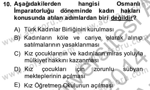 Sosyal Hizmet Mevzuatı Dersi 2013 - 2014 Yılı (Vize) Ara Sınav Soruları 10. Soru