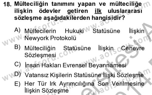 Sosyal Hizmet Mevzuatı Dersi 2013 - 2014 Yılı (Final) Dönem Sonu Sınav Soruları 18. Soru