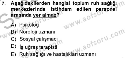 Sosyal Hizmet Mevzuatı Dersi 2013 - 2014 Yılı (Final) Dönem Sonu Sınav Soruları 7. Soru