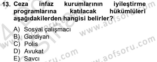 Sosyal Hizmet Mevzuatı Dersi 2013 - 2014 Yılı Tek Ders Sınav Soruları 13. Soru
