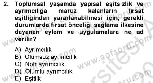 Sosyal Hizmet Mevzuatı Dersi 2013 - 2014 Yılı Tek Ders Sınav Soruları 2. Soru