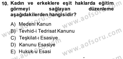 Sosyal Hizmet Mevzuatı Dersi 2014 - 2015 Yılı (Vize) Ara Sınav Soruları 10. Soru