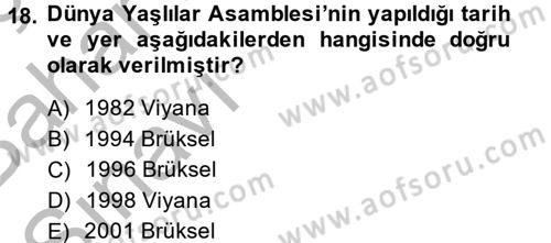 Sosyal Hizmet Mevzuatı Dersi 2014 - 2015 Yılı (Vize) Ara Sınav Soruları 18. Soru