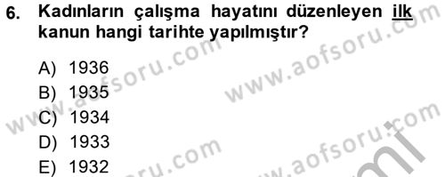 Sosyal Hizmet Mevzuatı Dersi 2014 - 2015 Yılı (Vize) Ara Sınav Soruları 6. Soru