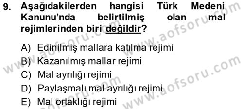 Sosyal Hizmet Mevzuatı Dersi 2014 - 2015 Yılı (Vize) Ara Sınav Soruları 9. Soru