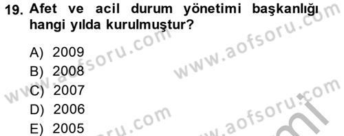 Sosyal Hizmet Mevzuatı Dersi 2014 - 2015 Yılı (Final) Dönem Sonu Sınav Soruları 19. Soru