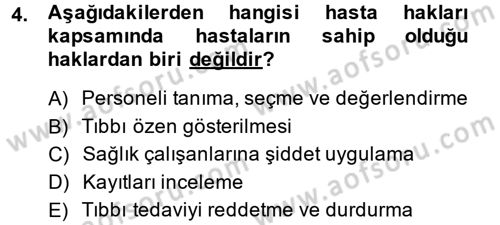 Sosyal Hizmet Mevzuatı Dersi 2014 - 2015 Yılı (Final) Dönem Sonu Sınav Soruları 4. Soru