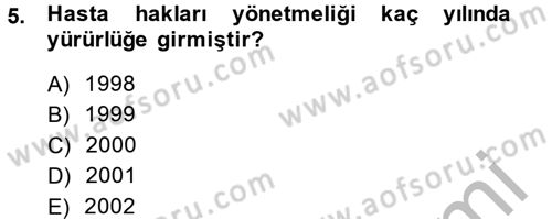 Sosyal Hizmet Mevzuatı Dersi 2014 - 2015 Yılı (Final) Dönem Sonu Sınav Soruları 5. Soru