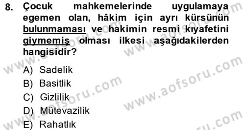 Sosyal Hizmet Mevzuatı Dersi 2014 - 2015 Yılı (Final) Dönem Sonu Sınav Soruları 8. Soru