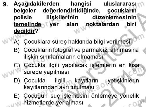 Sosyal Hizmet Mevzuatı Dersi 2014 - 2015 Yılı (Final) Dönem Sonu Sınav Soruları 9. Soru
