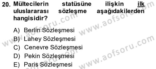 Sosyal Hizmet Mevzuatı Dersi 2014 - 2015 Yılı Tek Ders Sınav Soruları 20. Soru