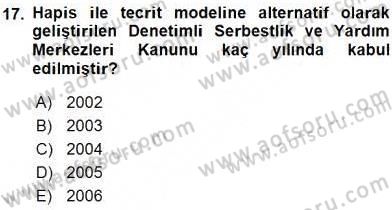 Sosyal Hizmet Mevzuatı Dersi 2015 - 2016 Yılı (Vize) Ara Sınav Soruları 17. Soru