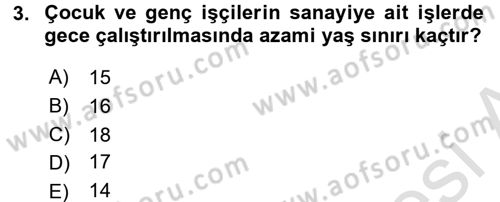 Sosyal Hizmet Mevzuatı Dersi 2015 - 2016 Yılı (Final) Dönem Sonu Sınav Soruları 3. Soru