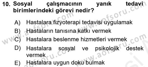 Sosyal Hizmet Mevzuatı Dersi 2015 - 2016 Yılı Tek Ders Sınav Soruları 10. Soru