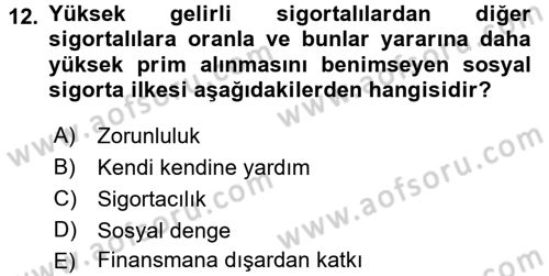 Sosyal Hizmet Mevzuatı Dersi 2015 - 2016 Yılı Tek Ders Sınav Soruları 12. Soru