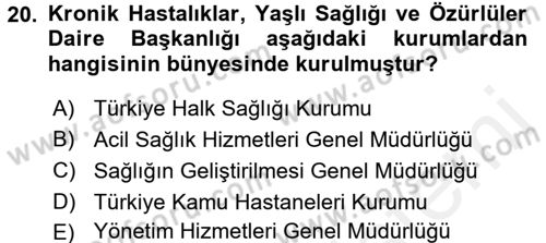 Sosyal Hizmet Mevzuatı Dersi 2015 - 2016 Yılı Tek Ders Sınav Soruları 20. Soru