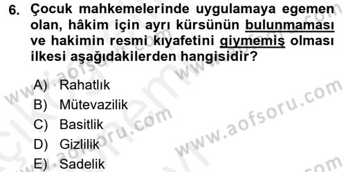 Sosyal Hizmet Mevzuatı Dersi 2015 - 2016 Yılı Tek Ders Sınav Soruları 6. Soru