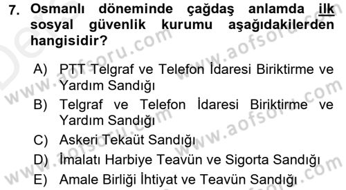 Sosyal Hizmet Mevzuatı Dersi 2015 - 2016 Yılı Tek Ders Sınav Soruları 7. Soru