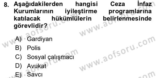 Sosyal Hizmet Mevzuatı Dersi 2015 - 2016 Yılı Tek Ders Sınav Soruları 8. Soru