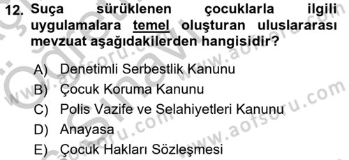 Sosyal Hizmet Mevzuatı Dersi 2016 - 2017 Yılı 3 Ders Sınav Soruları 12. Soru