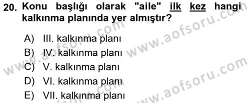 Sosyal Hizmet Mevzuatı Dersi 2016 - 2017 Yılı (Vize) Ara Sınav Soruları 20. Soru