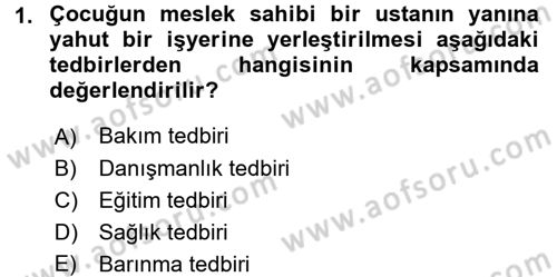 Sosyal Hizmet Mevzuatı Dersi 2016 - 2017 Yılı (Final) Dönem Sonu Sınav Soruları 1. Soru