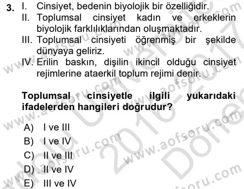 Sosyal Hizmet Mevzuatı Dersi 2016 - 2017 Yılı (Final) Dönem Sonu Sınav Soruları 3. Soru