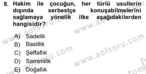 Sosyal Hizmet Mevzuatı Dersi 2016 - 2017 Yılı (Final) Dönem Sonu Sınav Soruları 9. Soru