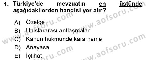 Sosyal Hizmet Mevzuatı Dersi 2017 - 2018 Yılı 3 Ders Sınav Soruları 1. Soru