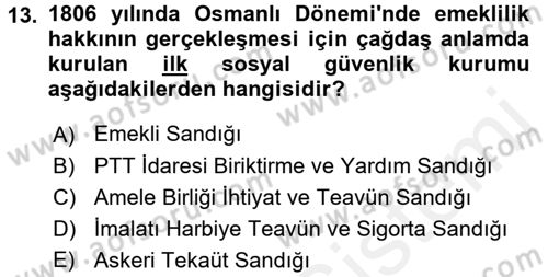 Sosyal Hizmet Mevzuatı Dersi 2017 - 2018 Yılı 3 Ders Sınav Soruları 13. Soru