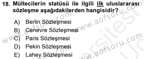 Sosyal Hizmet Mevzuatı Dersi 2017 - 2018 Yılı 3 Ders Sınav Soruları 18. Soru