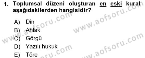 Sosyal Hizmet Mevzuatı Dersi 2017 - 2018 Yılı (Vize) Ara Sınav Soruları 1. Soru