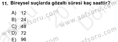 Sosyal Hizmet Mevzuatı Dersi 2017 - 2018 Yılı (Final) Dönem Sonu Sınav Soruları 11. Soru