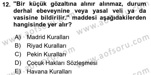Sosyal Hizmet Mevzuatı Dersi 2017 - 2018 Yılı (Final) Dönem Sonu Sınav Soruları 12. Soru
