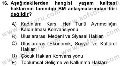 Sosyal Hizmet Mevzuatı Dersi 2017 - 2018 Yılı (Final) Dönem Sonu Sınav Soruları 16. Soru