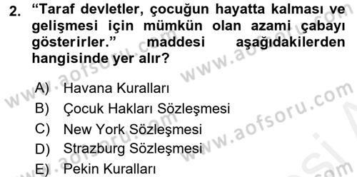 Sosyal Hizmet Mevzuatı Dersi 2017 - 2018 Yılı (Final) Dönem Sonu Sınav Soruları 2. Soru