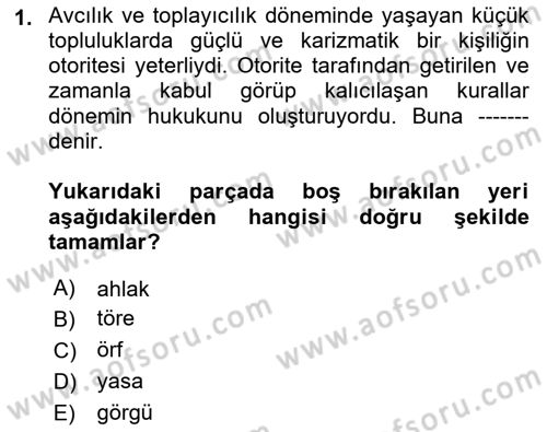 Sosyal Hizmet Mevzuatı Dersi 2018 - 2019 Yılı (Vize) Ara Sınav Soruları 1. Soru