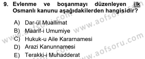 Sosyal Hizmet Mevzuatı Dersi 2018 - 2019 Yılı (Vize) Ara Sınav Soruları 9. Soru