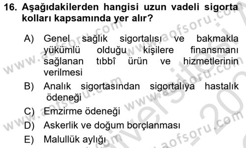 Sosyal Hizmet Mevzuatı Dersi 2020 - 2021 Yılı Yaz Okulu Sınav Soruları 16. Soru