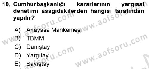 Sosyal Hizmet Mevzuatı Dersi 2021 - 2022 Yılı (Vize) Ara Sınav Soruları 10. Soru