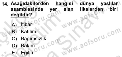 Sosyal Hizmet Mevzuatı Dersi 2021 - 2022 Yılı (Vize) Ara Sınav Soruları 14. Soru