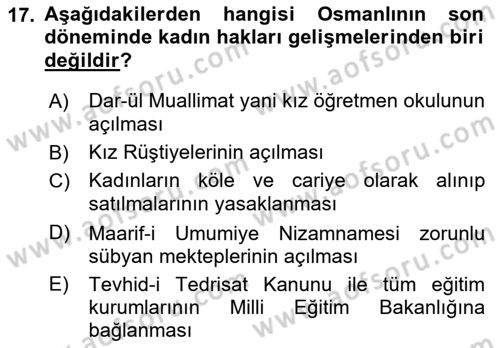 Sosyal Hizmet Mevzuatı Dersi 2021 - 2022 Yılı (Vize) Ara Sınav Soruları 17. Soru