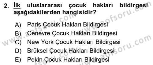 Sosyal Hizmet Mevzuatı Dersi 2021 - 2022 Yılı (Vize) Ara Sınav Soruları 2. Soru